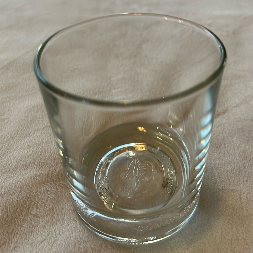 Crown Royal Rocks Glass 8 Oz Embossed Logo 3 1/4 In Round 3 1/2 In Tall Cocktail